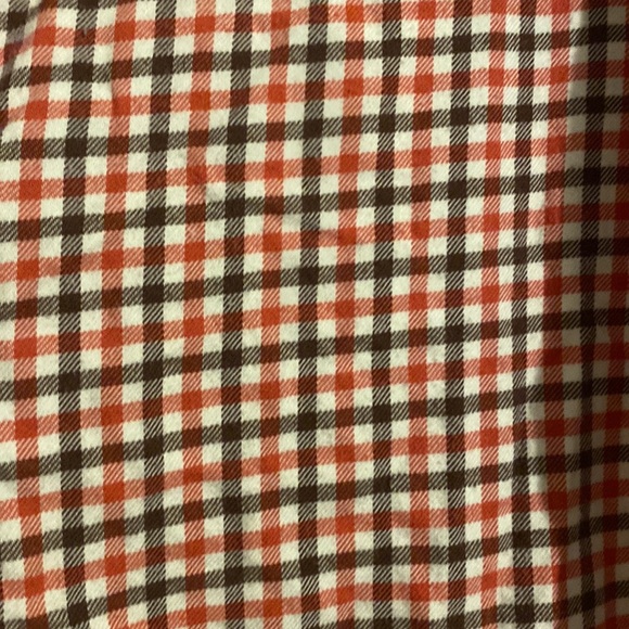 Red and Brown Plaid Boyfriend Button Up - Picture 3 of 3